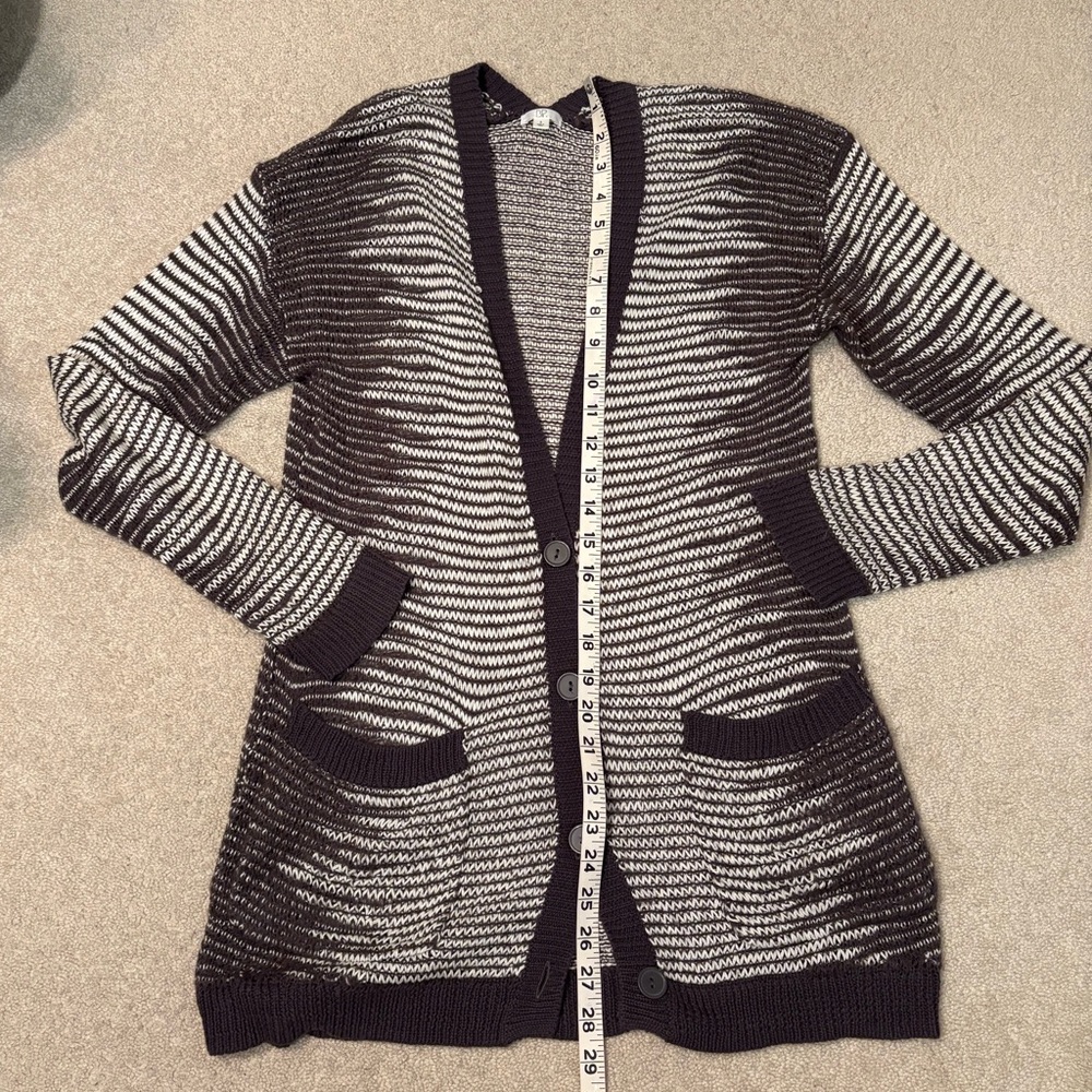 Striped Black and White Women's Cardigain